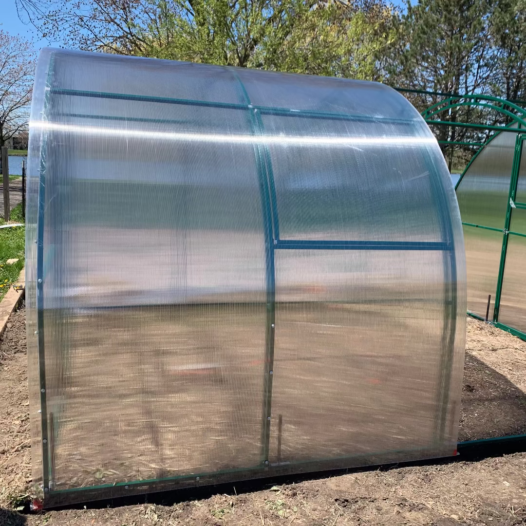 “10-foot wide greenhouse extension for Camellia double arched reinforced greenhouse”