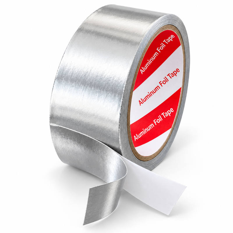aluminum foil tape roll with strong adhesive backing for sealing polycarbonate greenhouse panels, waterproofing, and weather protection

