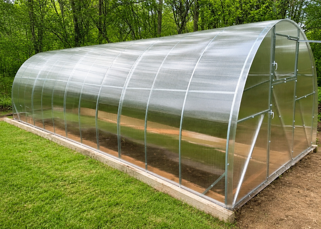  Camellia reinforced polycarbonate greenhouse with galvanized steel frame